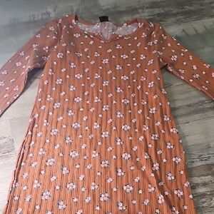 Art Class Rust Floral Kids Dress